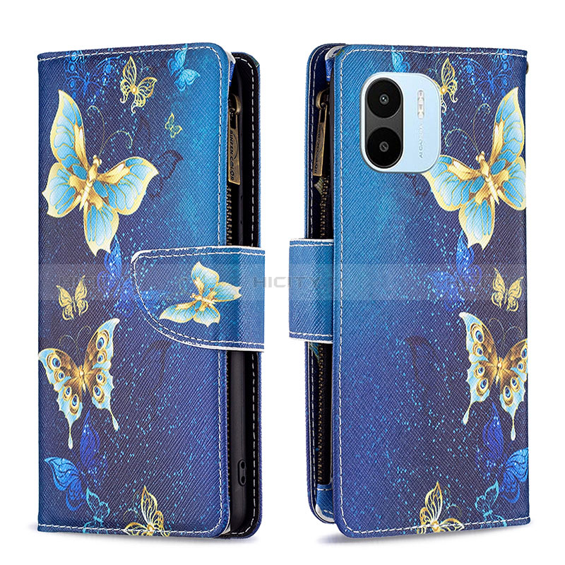 Custodia Portafoglio In Pelle Fantasia Modello Cover con Supporto B04F per Xiaomi Poco C50