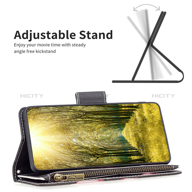 Custodia Portafoglio In Pelle Fantasia Modello Cover con Supporto B04F per Xiaomi Poco C50