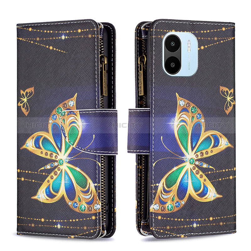 Custodia Portafoglio In Pelle Fantasia Modello Cover con Supporto B04F per Xiaomi Poco C50