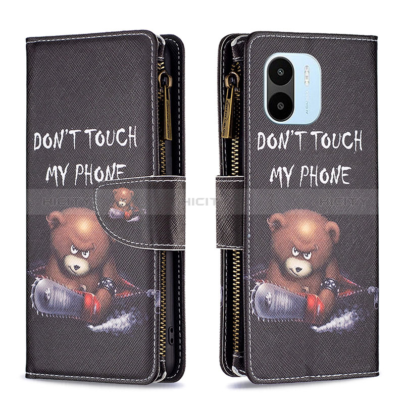 Custodia Portafoglio In Pelle Fantasia Modello Cover con Supporto B04F per Xiaomi Poco C50