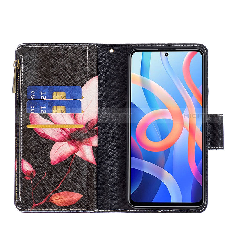 Custodia Portafoglio In Pelle Fantasia Modello Cover con Supporto B04F per Xiaomi Poco M4 Pro 5G