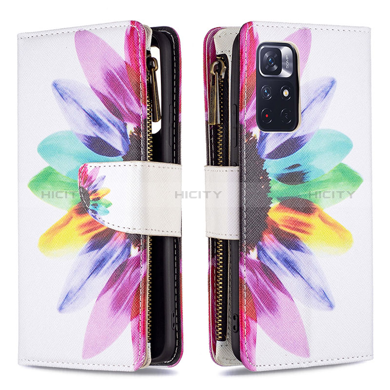 Custodia Portafoglio In Pelle Fantasia Modello Cover con Supporto B04F per Xiaomi Poco M4 Pro 5G