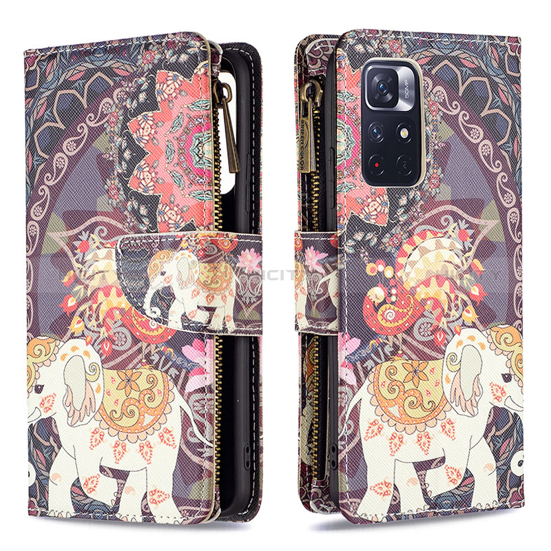 Custodia Portafoglio In Pelle Fantasia Modello Cover con Supporto B04F per Xiaomi Poco M4 Pro 5G