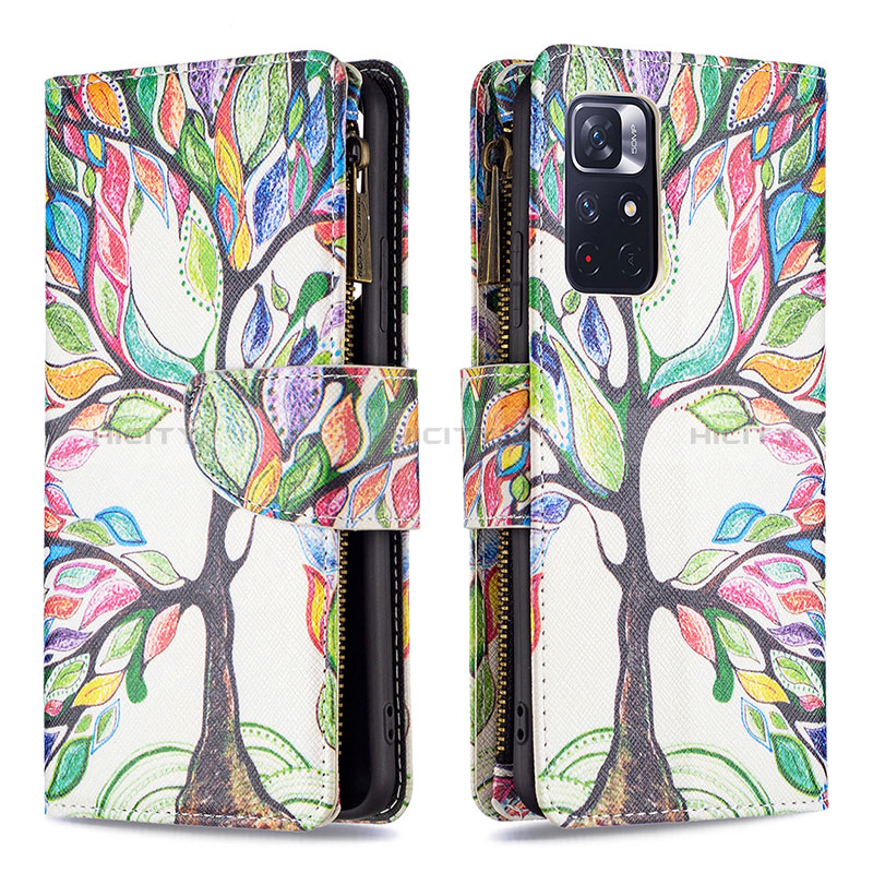 Custodia Portafoglio In Pelle Fantasia Modello Cover con Supporto B04F per Xiaomi Poco M4 Pro 5G