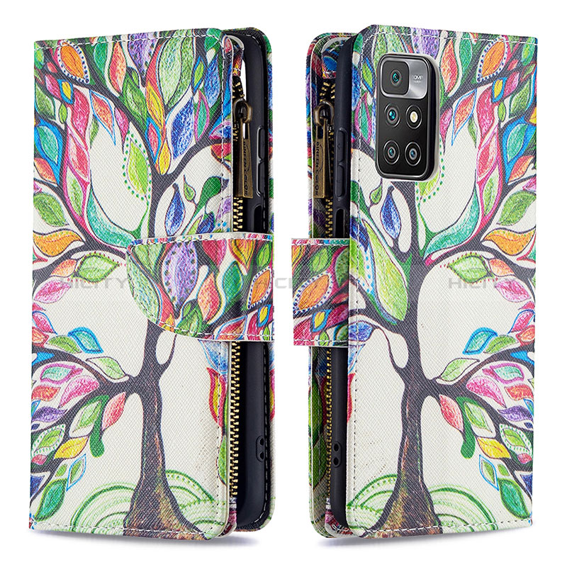 Custodia Portafoglio In Pelle Fantasia Modello Cover con Supporto B04F per Xiaomi Redmi 10 (2022)