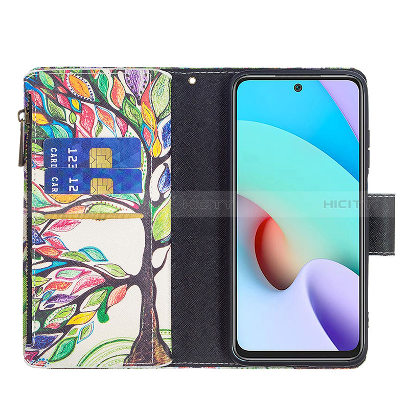 Custodia Portafoglio In Pelle Fantasia Modello Cover con Supporto B04F per Xiaomi Redmi 10 (2022)