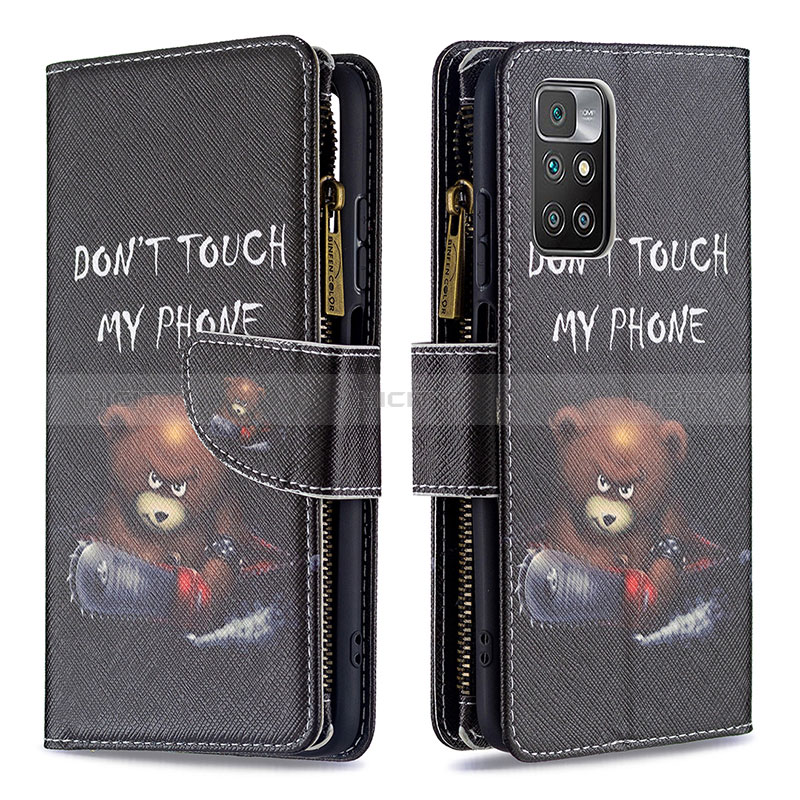 Custodia Portafoglio In Pelle Fantasia Modello Cover con Supporto B04F per Xiaomi Redmi 10 (2022)