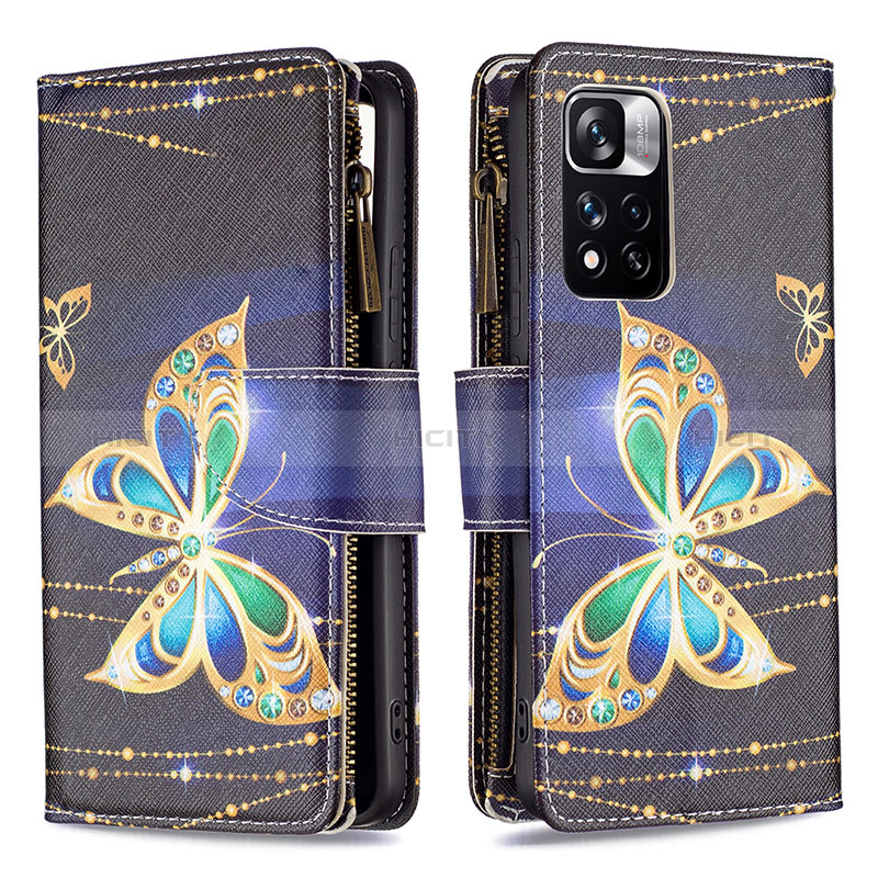 Custodia Portafoglio In Pelle Fantasia Modello Cover con Supporto B04F per Xiaomi Redmi Note 11 Pro+ Plus 5G