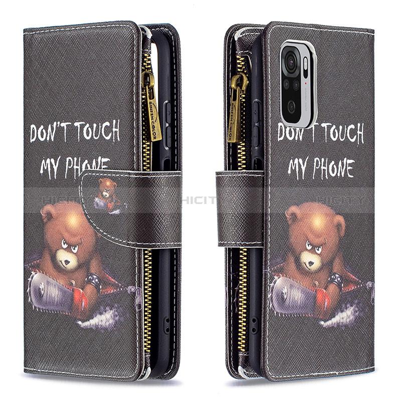 Custodia Portafoglio In Pelle Fantasia Modello Cover con Supporto B04F per Xiaomi Redmi Note 11 SE India 4G Grigio Scuro