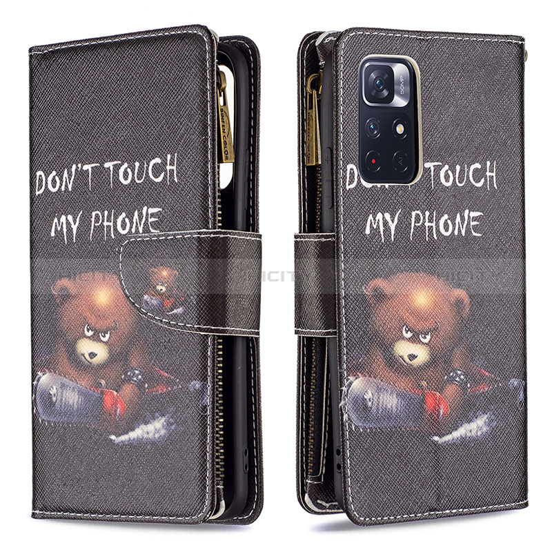 Custodia Portafoglio In Pelle Fantasia Modello Cover con Supporto B04F per Xiaomi Redmi Note 11T 5G