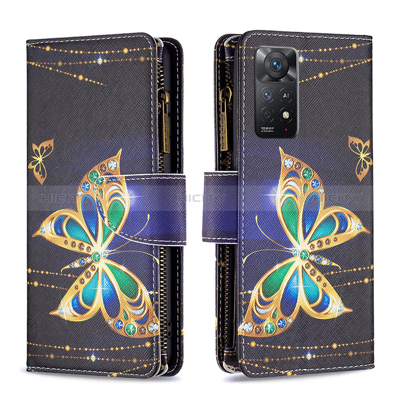 Custodia Portafoglio In Pelle Fantasia Modello Cover con Supporto B04F per Xiaomi Redmi Note 12 Pro 4G