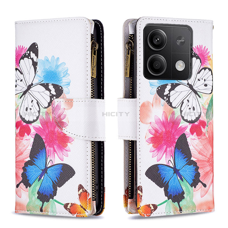 Custodia Portafoglio In Pelle Fantasia Modello Cover con Supporto B04F per Xiaomi Redmi Note 13 5G