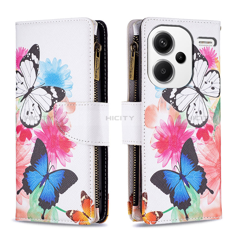 Custodia Portafoglio In Pelle Fantasia Modello Cover con Supporto B04F per Xiaomi Redmi Note 13 Pro+ Plus 5G Colorato