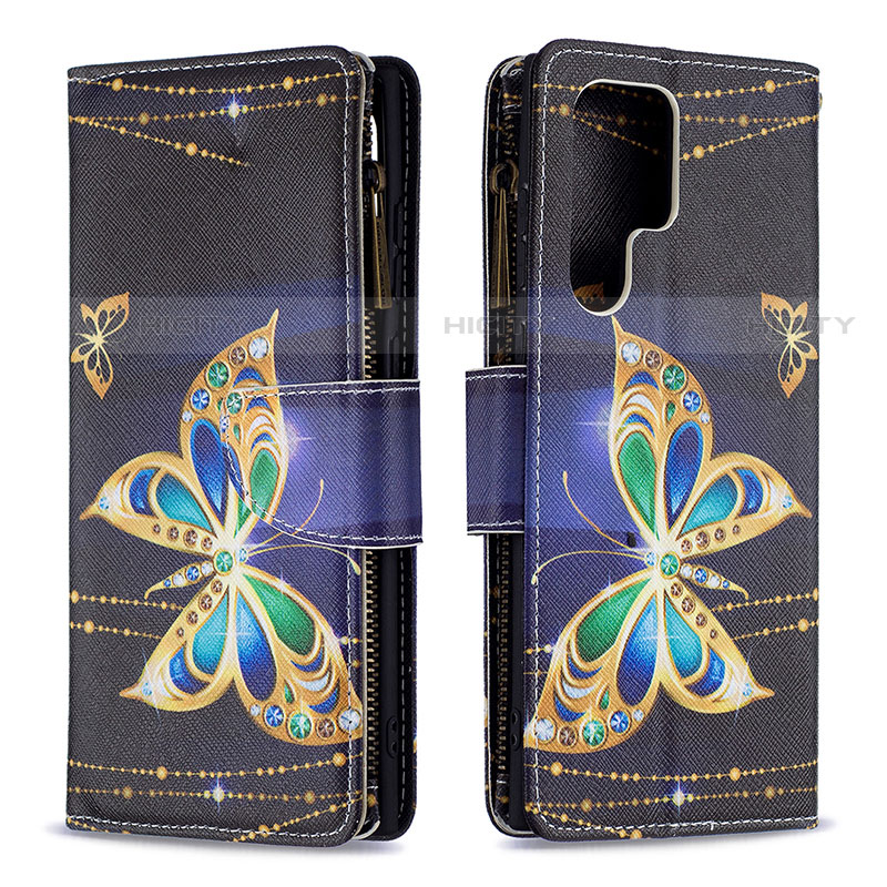 Custodia Portafoglio In Pelle Fantasia Modello Cover con Supporto B05F per Samsung Galaxy S22 Ultra 5G