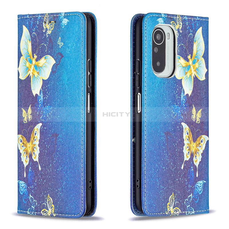 Custodia Portafoglio In Pelle Fantasia Modello Cover con Supporto B05F per Xiaomi Mi 11i 5G Blu