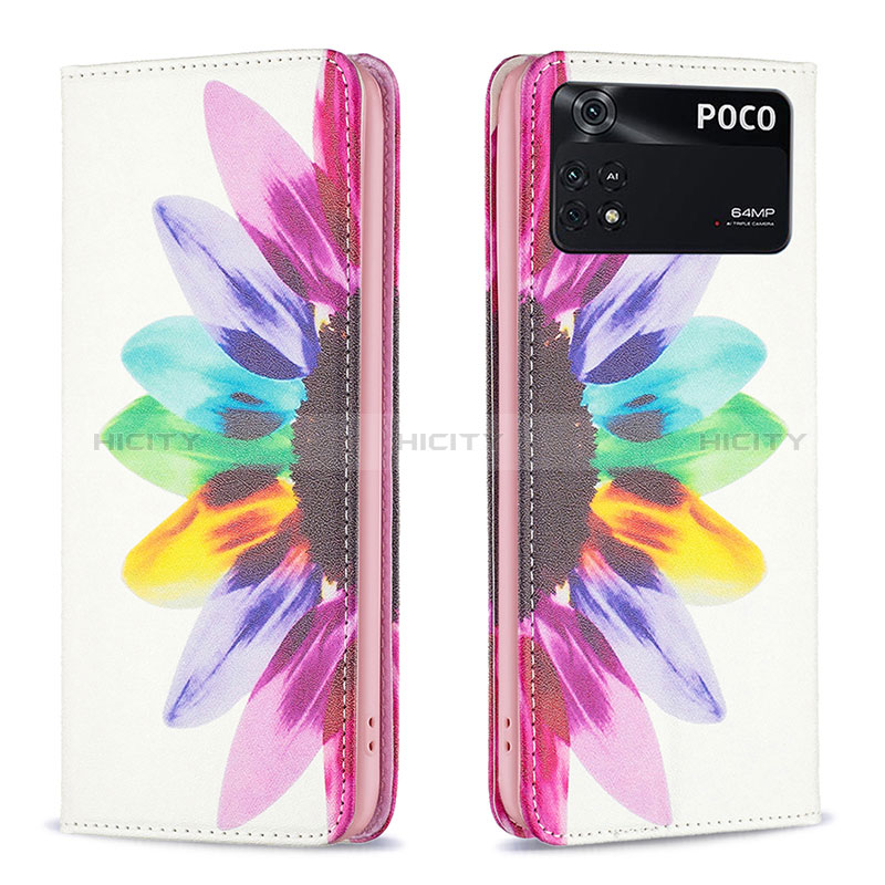 Custodia Portafoglio In Pelle Fantasia Modello Cover con Supporto B05F per Xiaomi Poco M4 Pro 4G