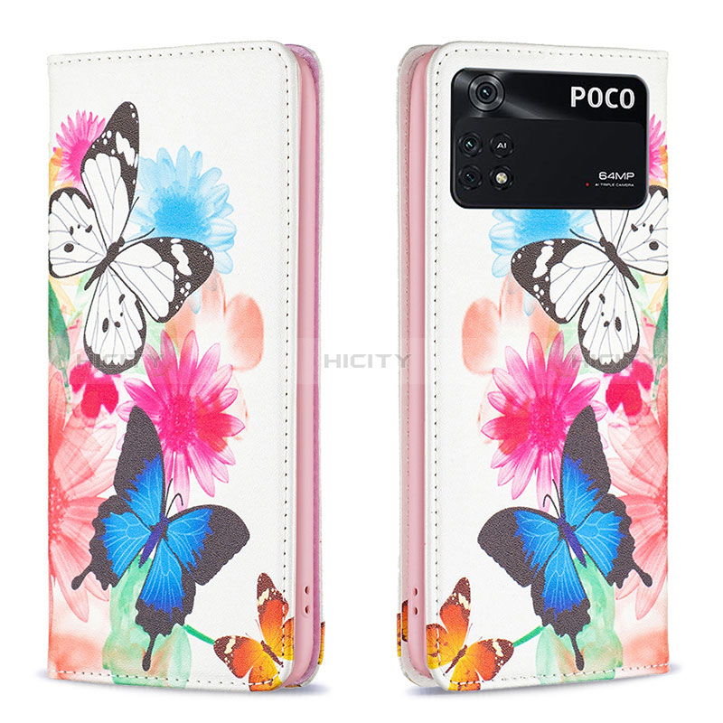 Custodia Portafoglio In Pelle Fantasia Modello Cover con Supporto B05F per Xiaomi Poco M4 Pro 4G