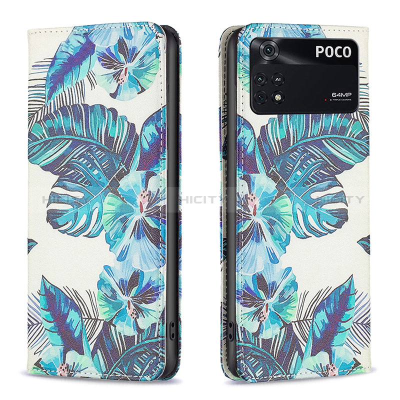 Custodia Portafoglio In Pelle Fantasia Modello Cover con Supporto B05F per Xiaomi Poco M4 Pro 4G