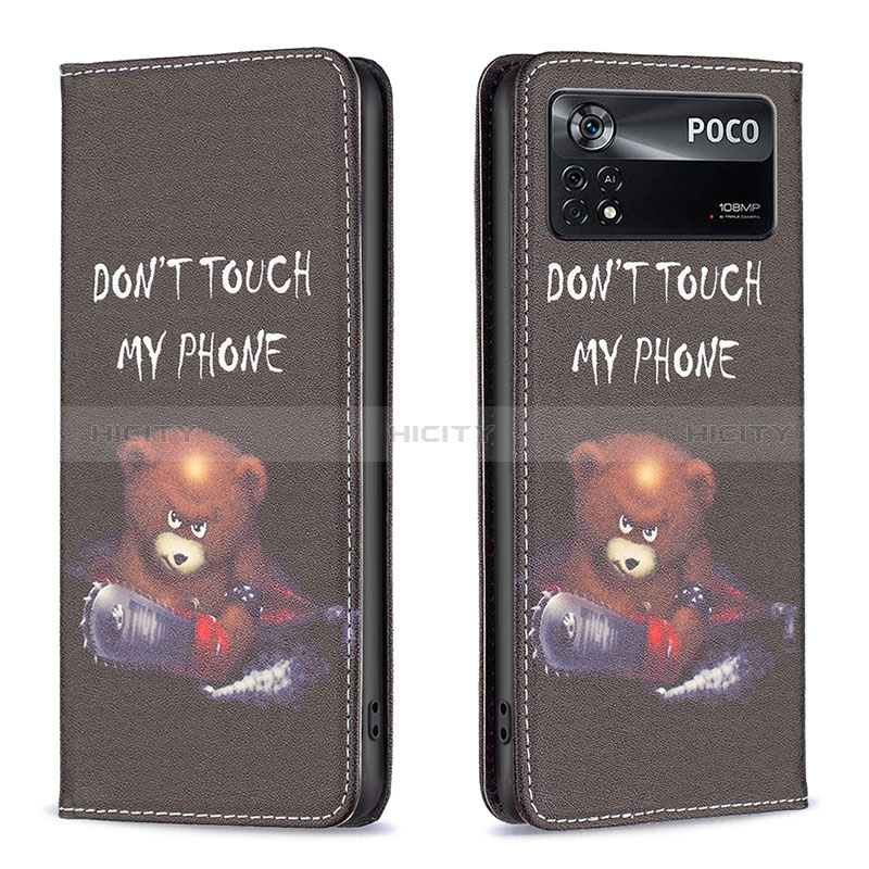 Custodia Portafoglio In Pelle Fantasia Modello Cover con Supporto B05F per Xiaomi Poco X4 Pro 5G