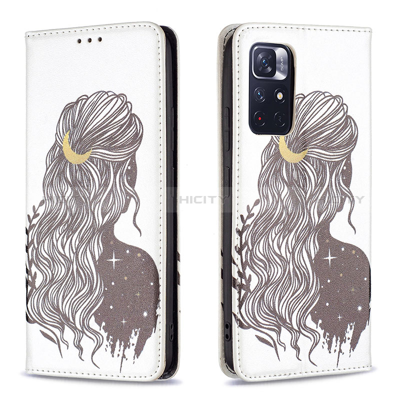 Custodia Portafoglio In Pelle Fantasia Modello Cover con Supporto B05F per Xiaomi Redmi Note 11 5G