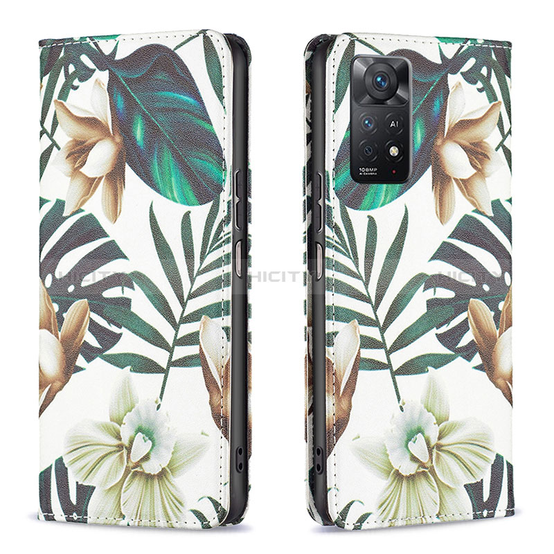 Custodia Portafoglio In Pelle Fantasia Modello Cover con Supporto B05F per Xiaomi Redmi Note 11 Pro 5G Verde