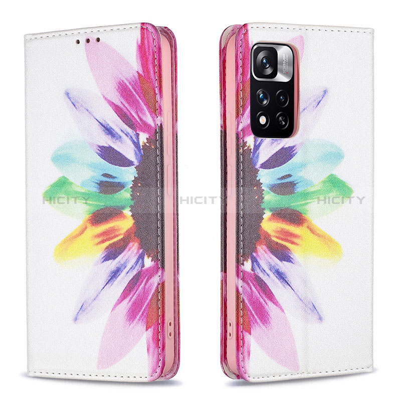 Custodia Portafoglio In Pelle Fantasia Modello Cover con Supporto B05F per Xiaomi Redmi Note 11 Pro+ Plus 5G Multicolore