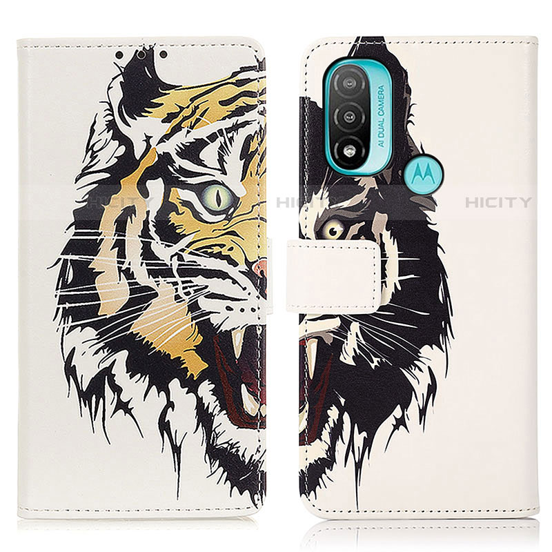 Custodia Portafoglio In Pelle Fantasia Modello Cover con Supporto D02Y per Motorola Moto E40