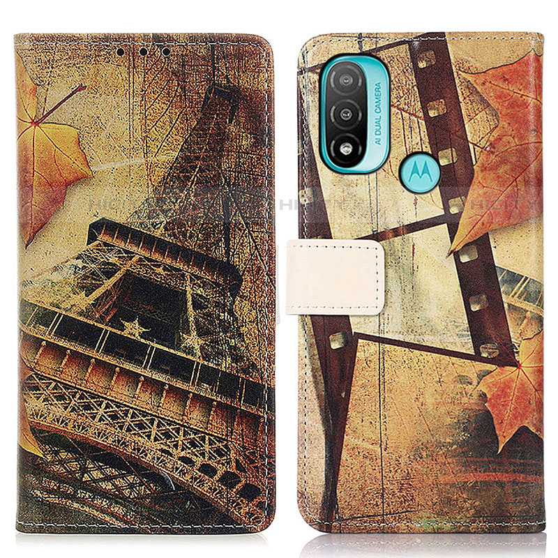 Custodia Portafoglio In Pelle Fantasia Modello Cover con Supporto D02Y per Motorola Moto E40