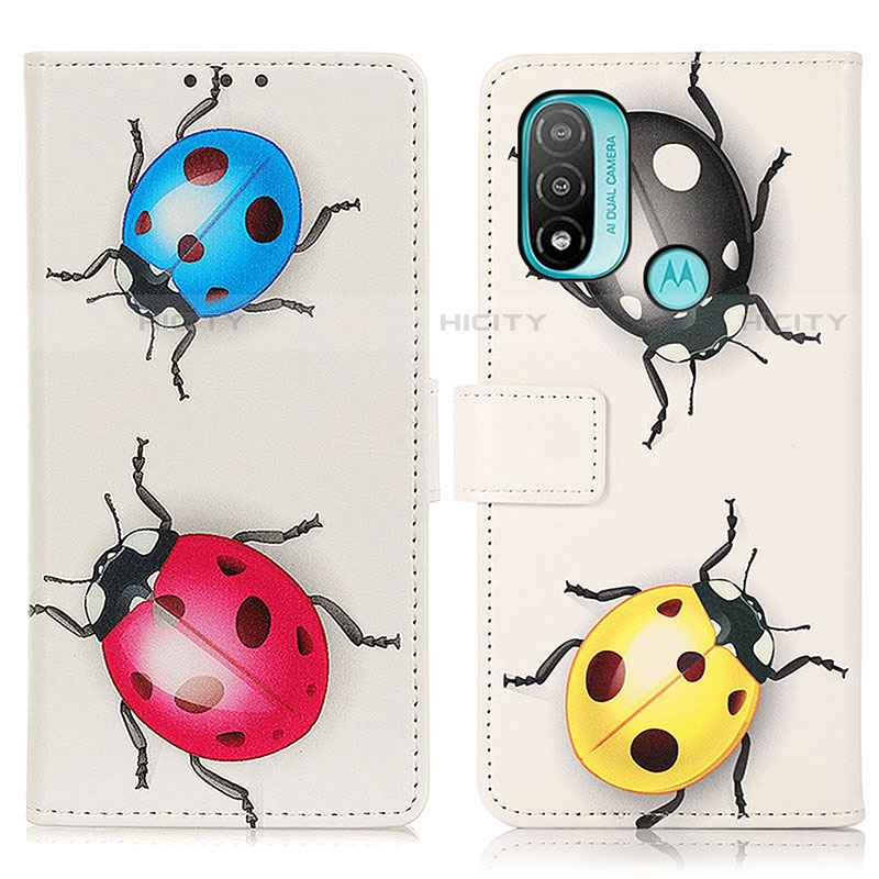 Custodia Portafoglio In Pelle Fantasia Modello Cover con Supporto D02Y per Motorola Moto E40