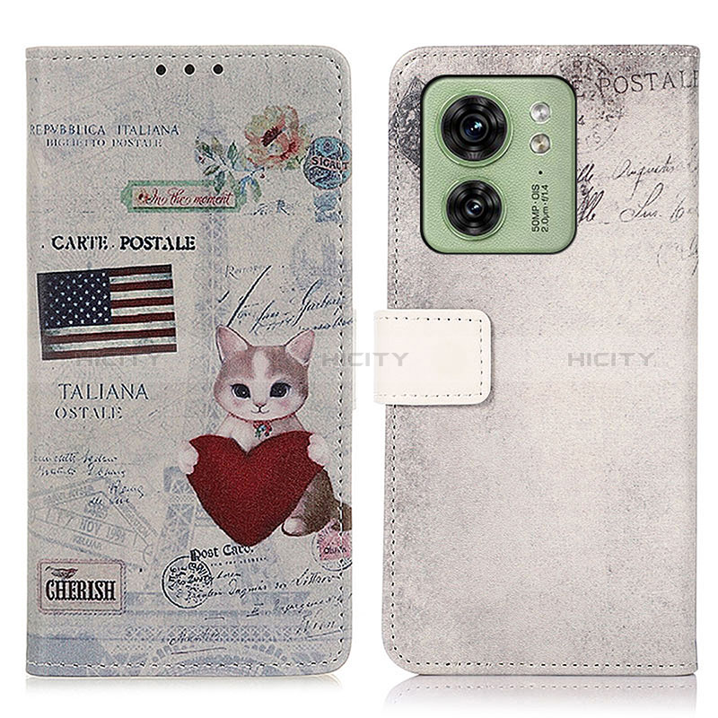 Custodia Portafoglio In Pelle Fantasia Modello Cover con Supporto D02Y per Motorola Moto Edge 40 5G