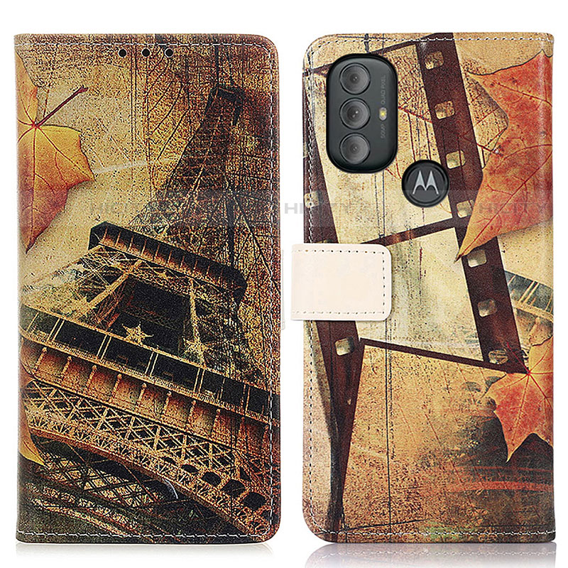 Custodia Portafoglio In Pelle Fantasia Modello Cover con Supporto D02Y per Motorola Moto G Play Gen 2 Marrone