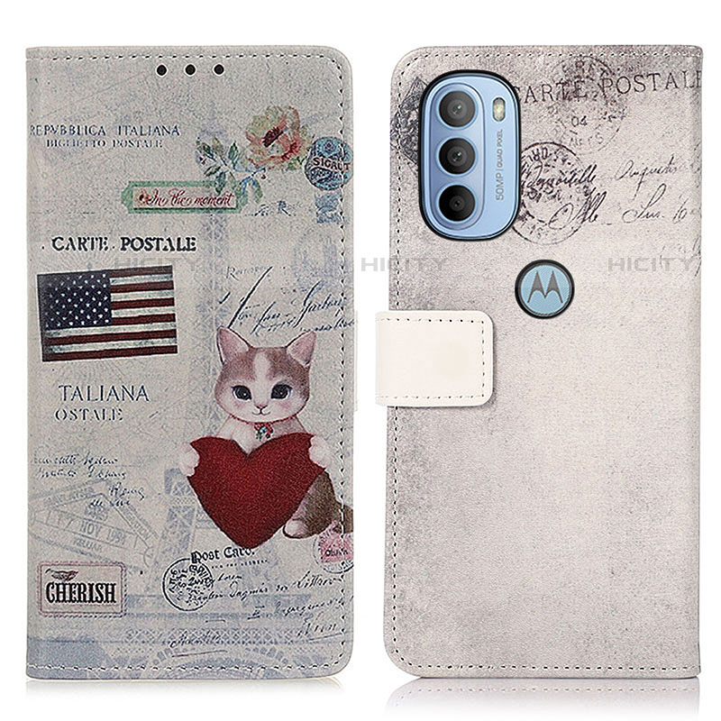 Custodia Portafoglio In Pelle Fantasia Modello Cover con Supporto D02Y per Motorola Moto G41