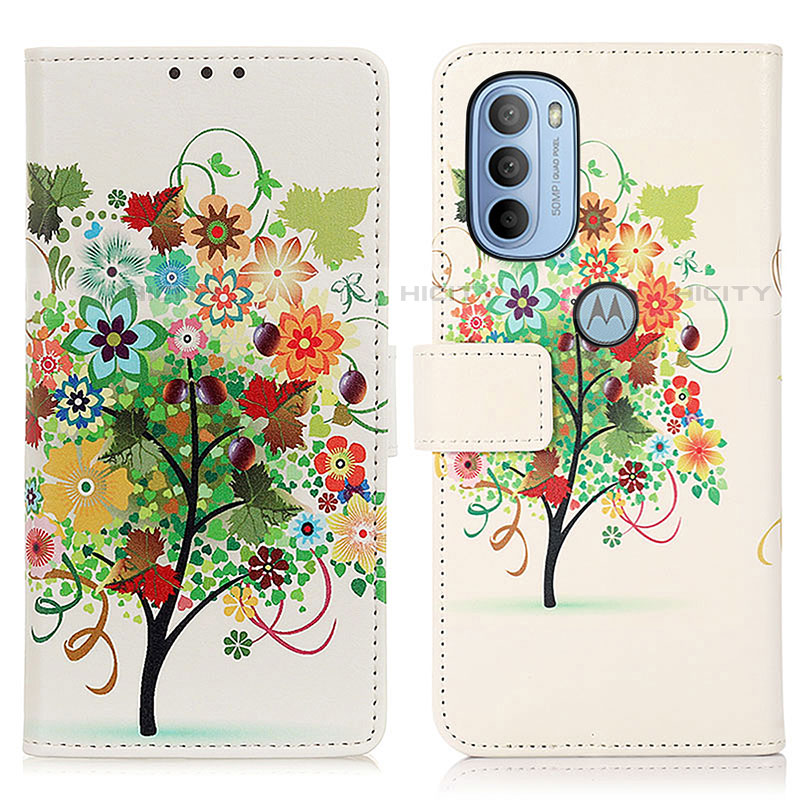 Custodia Portafoglio In Pelle Fantasia Modello Cover con Supporto D02Y per Motorola Moto G41 Colorato