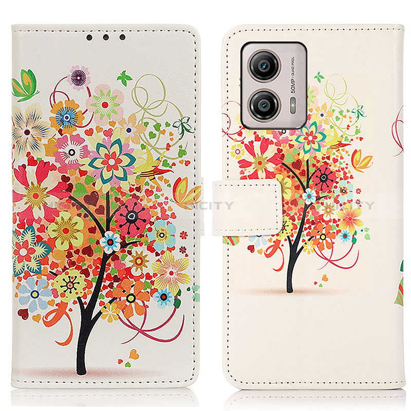 Custodia Portafoglio In Pelle Fantasia Modello Cover con Supporto D02Y per Motorola Moto G53 5G