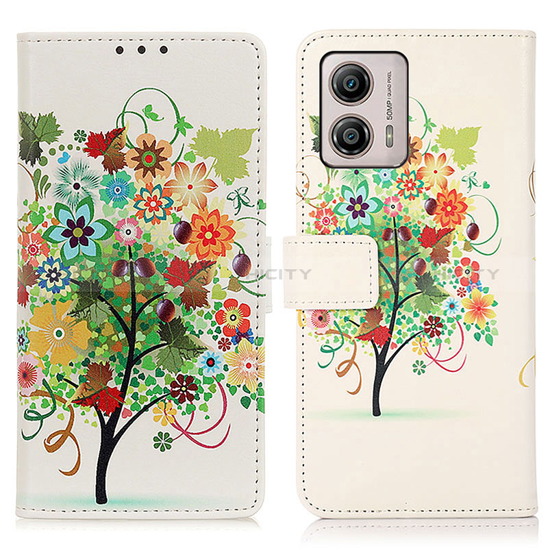 Custodia Portafoglio In Pelle Fantasia Modello Cover con Supporto D02Y per Motorola Moto G53 5G