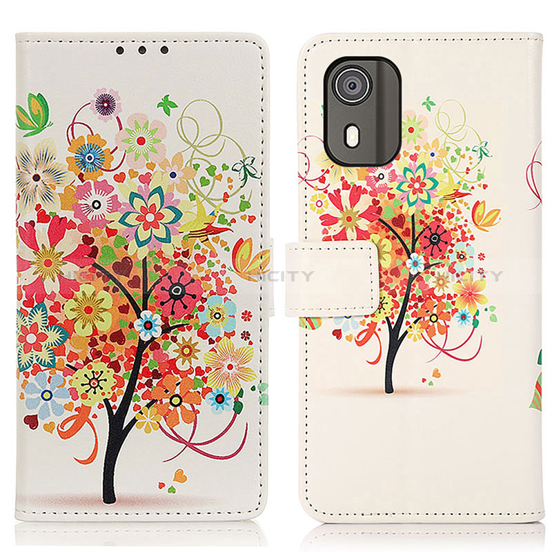 Custodia Portafoglio In Pelle Fantasia Modello Cover con Supporto D02Y per Nokia C02