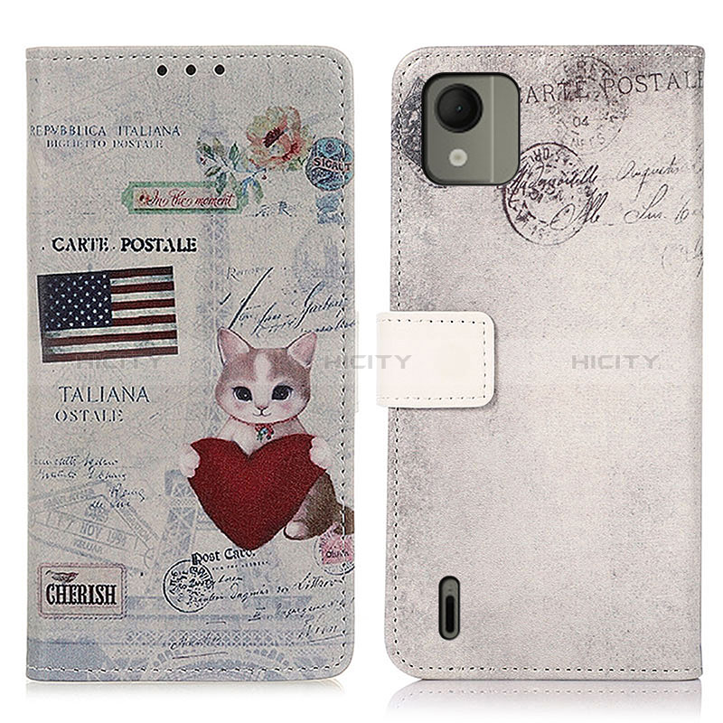 Custodia Portafoglio In Pelle Fantasia Modello Cover con Supporto D02Y per Nokia C110