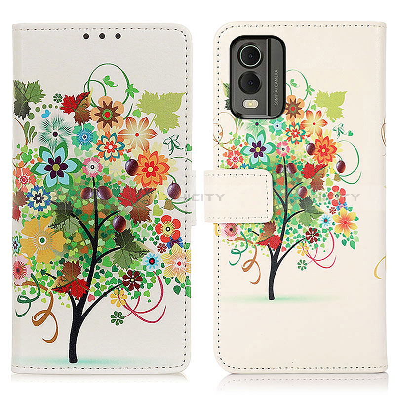 Custodia Portafoglio In Pelle Fantasia Modello Cover con Supporto D02Y per Nokia C210