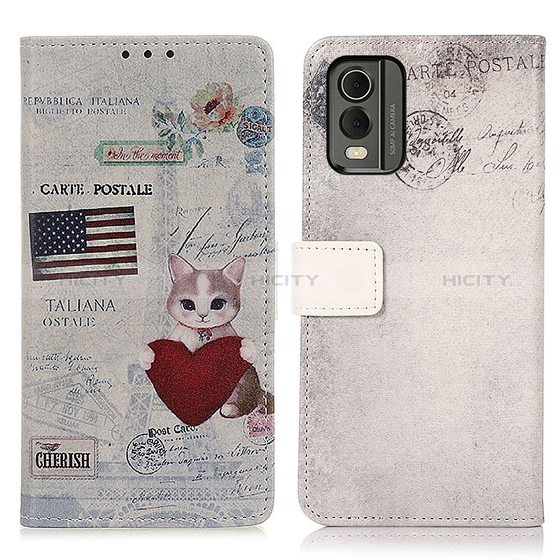 Custodia Portafoglio In Pelle Fantasia Modello Cover con Supporto D02Y per Nokia C210