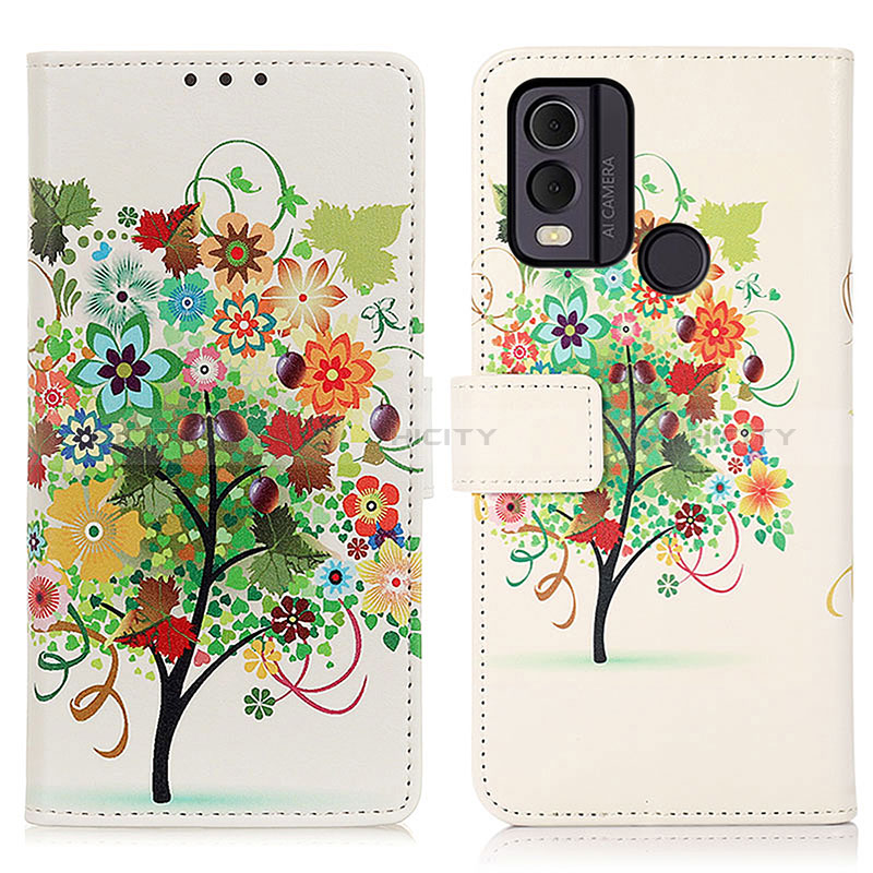 Custodia Portafoglio In Pelle Fantasia Modello Cover con Supporto D02Y per Nokia C22