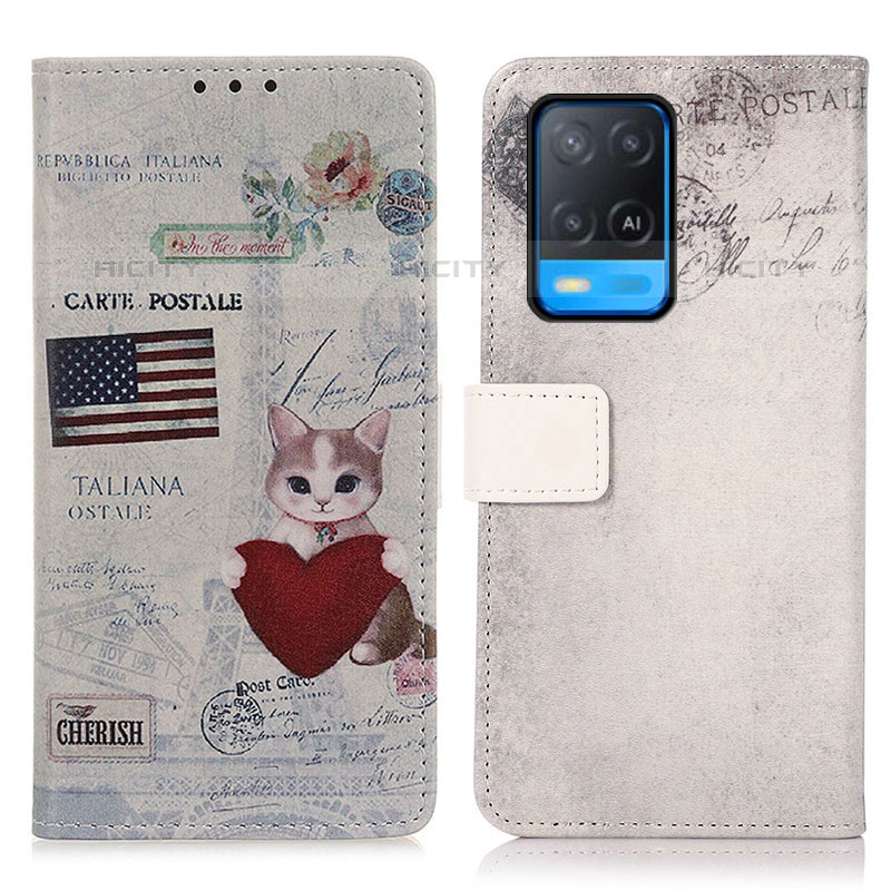 Custodia Portafoglio In Pelle Fantasia Modello Cover con Supporto D02Y per Oppo A54 4G