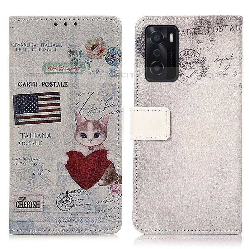 Custodia Portafoglio In Pelle Fantasia Modello Cover con Supporto D02Y per Oppo A55S 5G