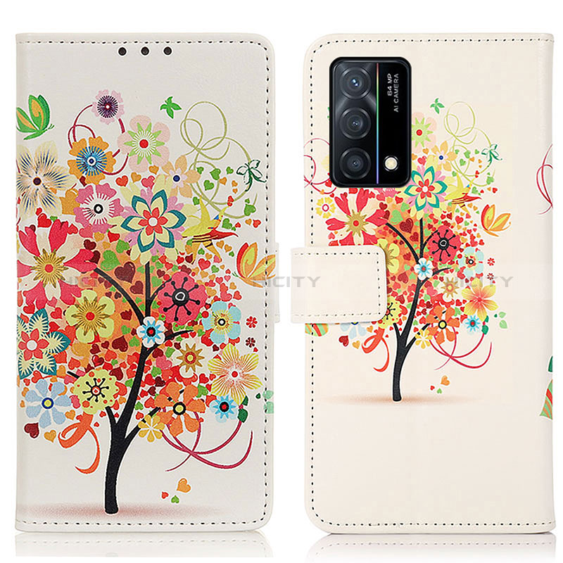 Custodia Portafoglio In Pelle Fantasia Modello Cover con Supporto D02Y per Oppo K9 5G