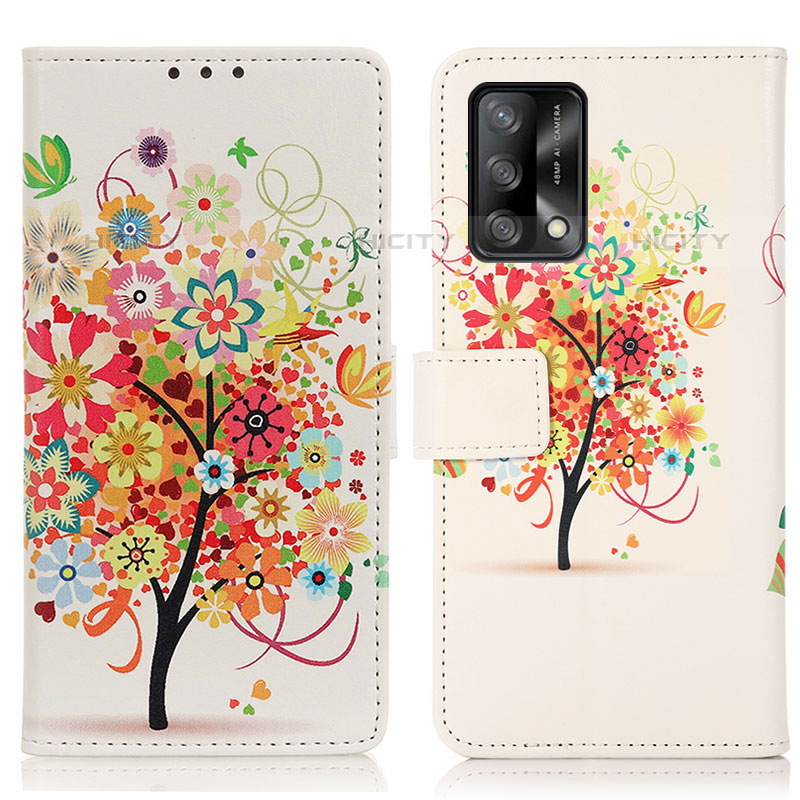 Custodia Portafoglio In Pelle Fantasia Modello Cover con Supporto D02Y per Oppo Reno6 Lite