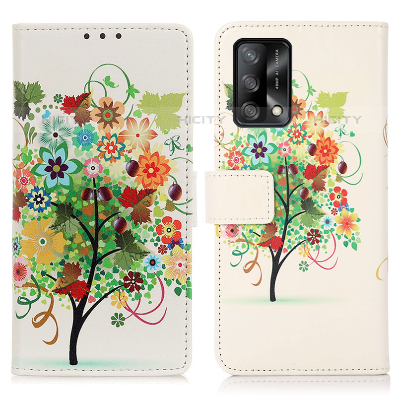 Custodia Portafoglio In Pelle Fantasia Modello Cover con Supporto D02Y per Oppo Reno6 Lite