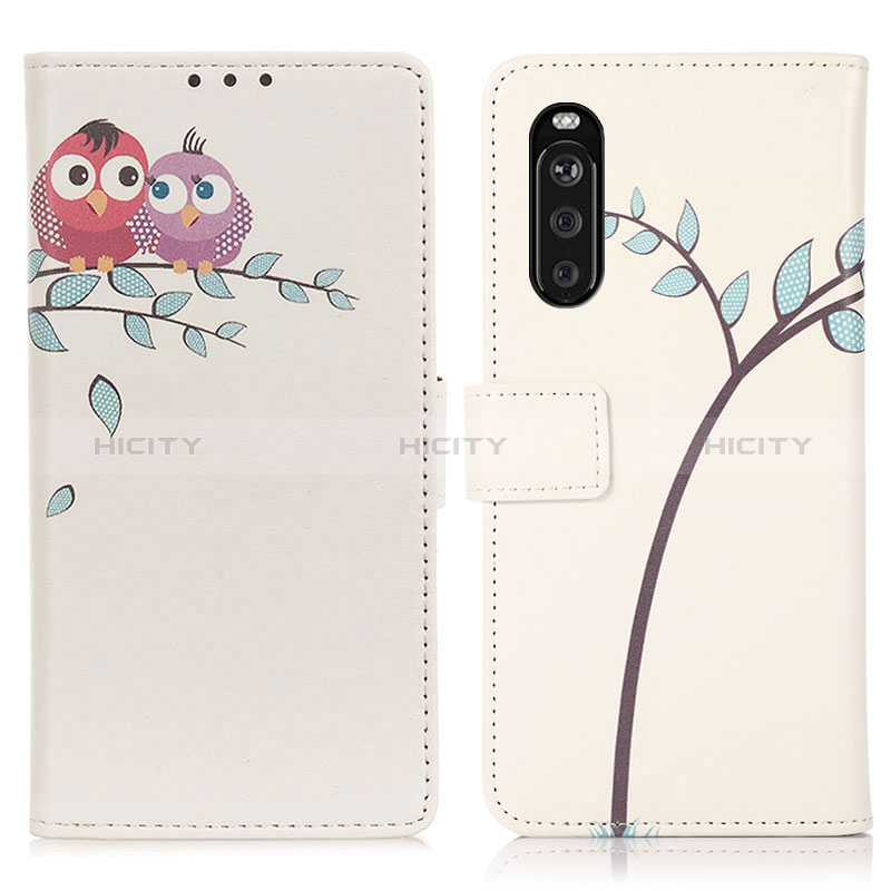 Custodia Portafoglio In Pelle Fantasia Modello Cover con Supporto D02Y per Sony Xperia 10 III SO-52B Rosa