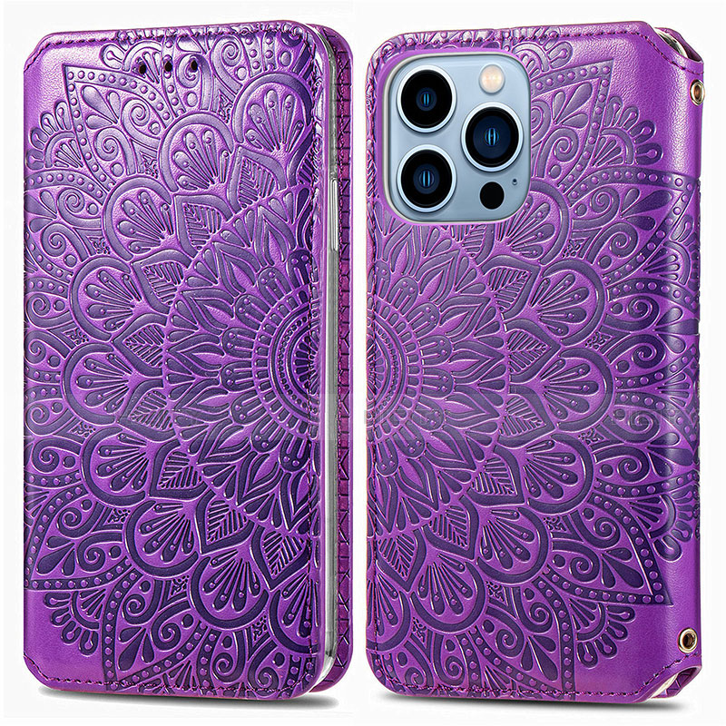 Custodia Portafoglio In Pelle Fantasia Modello Cover con Supporto H01 per Apple iPhone 13 Pro