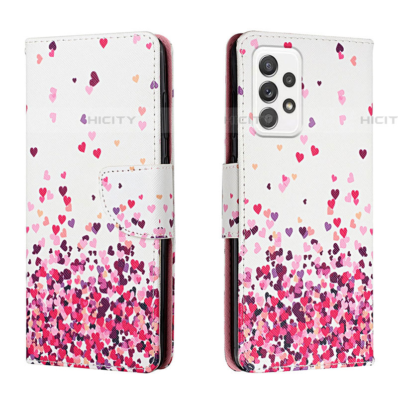 Custodia Portafoglio In Pelle Fantasia Modello Cover con Supporto H01X per Samsung Galaxy A53 5G Lavanda