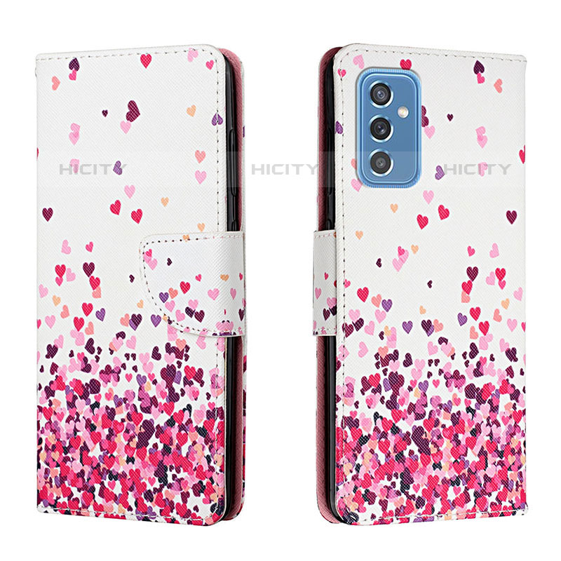 Custodia Portafoglio In Pelle Fantasia Modello Cover con Supporto H01X per Samsung Galaxy M52 5G Lavanda