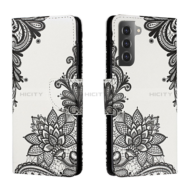 Custodia Portafoglio In Pelle Fantasia Modello Cover con Supporto H01X per Samsung Galaxy S22 5G Grigio Scuro